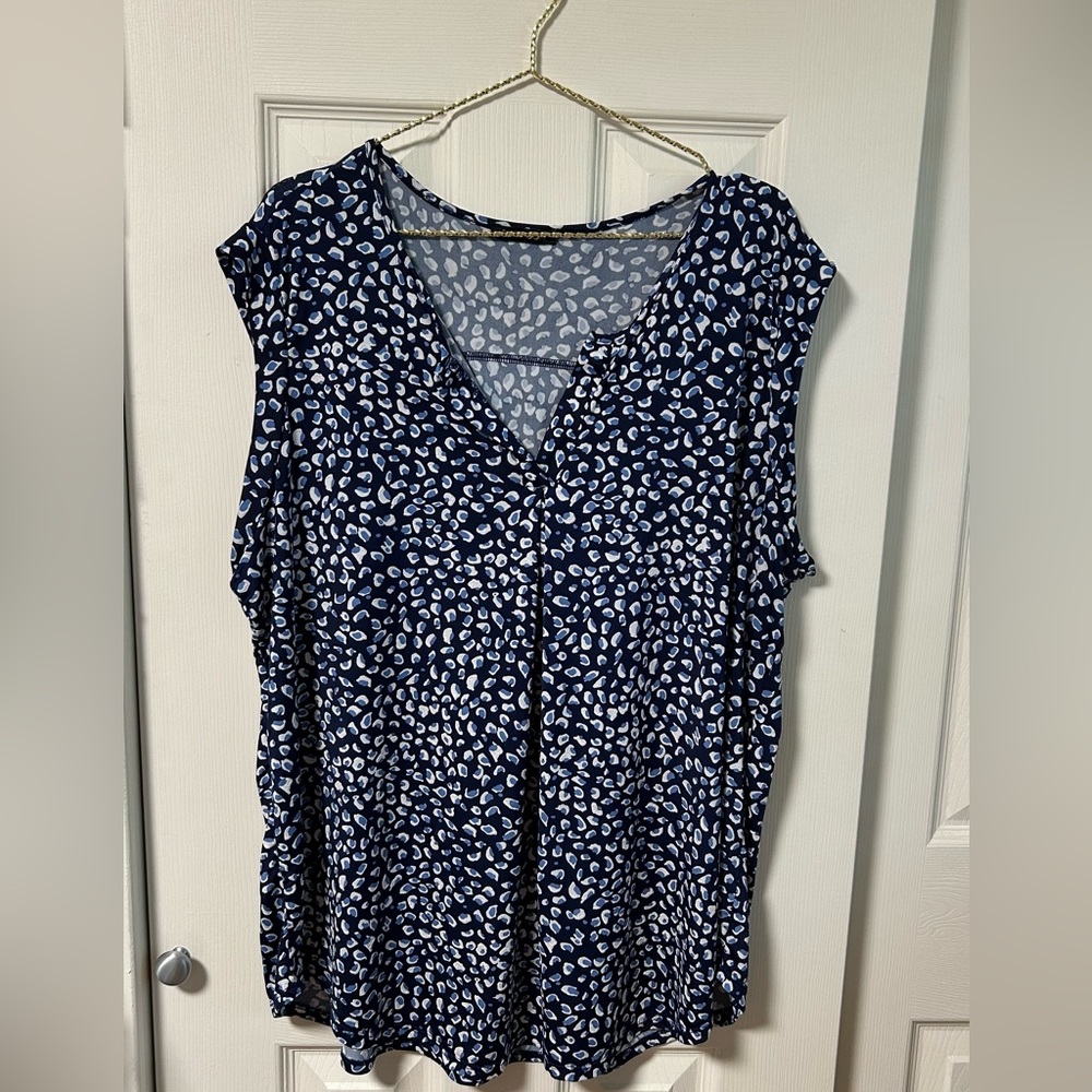 Papermoon Blue and White Patterned Blouse